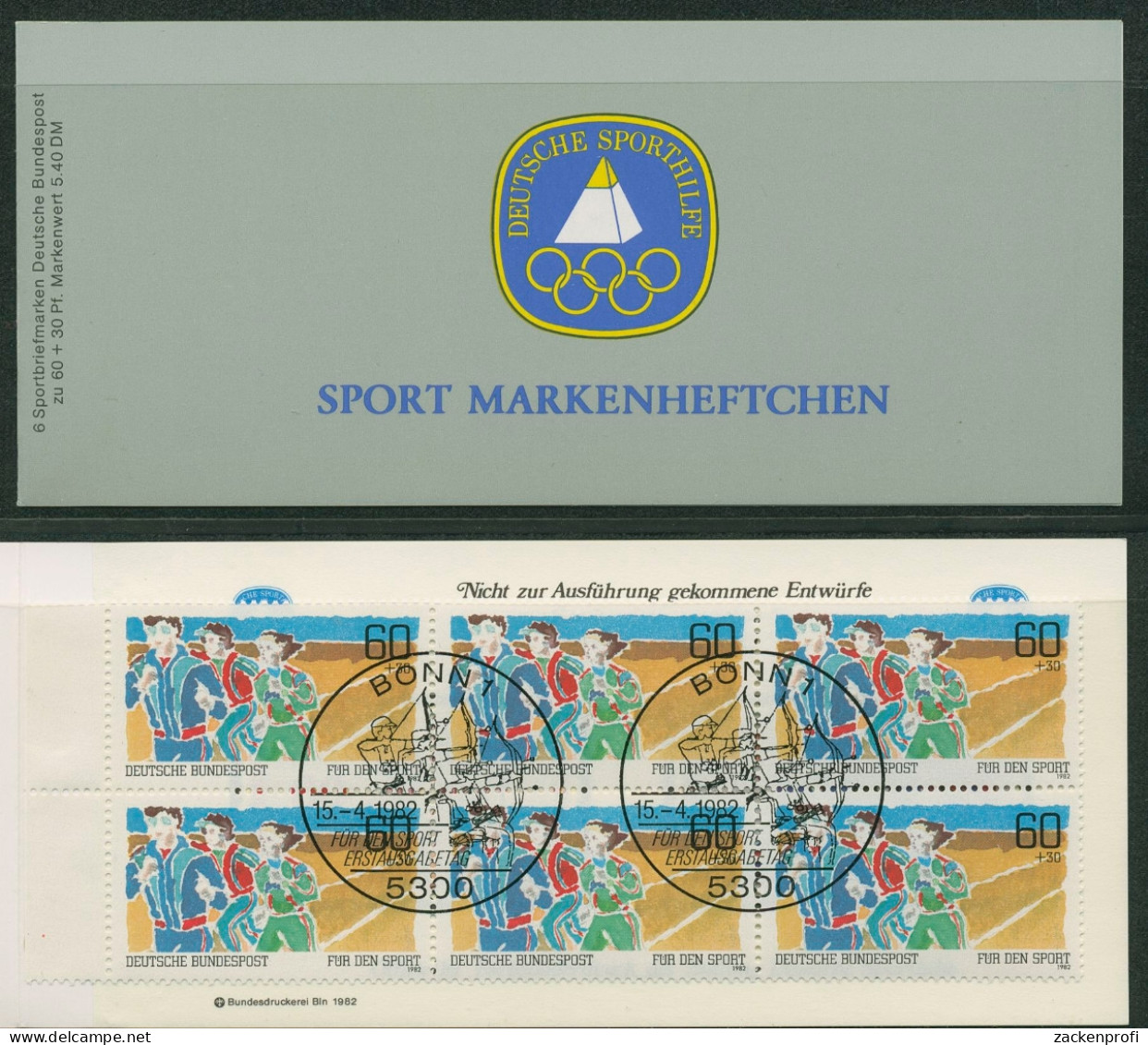 Bund Deutsche Sporthilfe 1982 Markenheftchen SMH 4 (1127) SST BONN (C19601) - Sonstige & Ohne Zuordnung