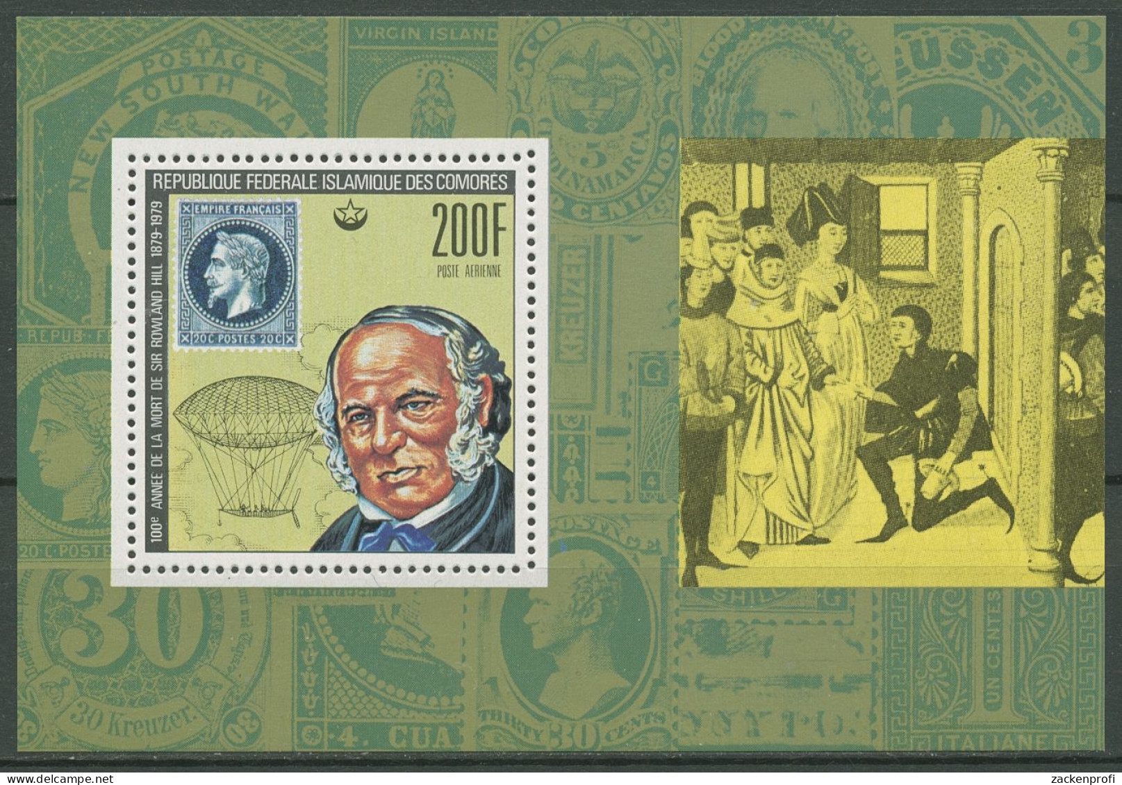 Komoren 1978 Rowland Hill Briefmarke Frankreichs Block 196 A Postfrisch (C29788) - Komoren (1975-...)