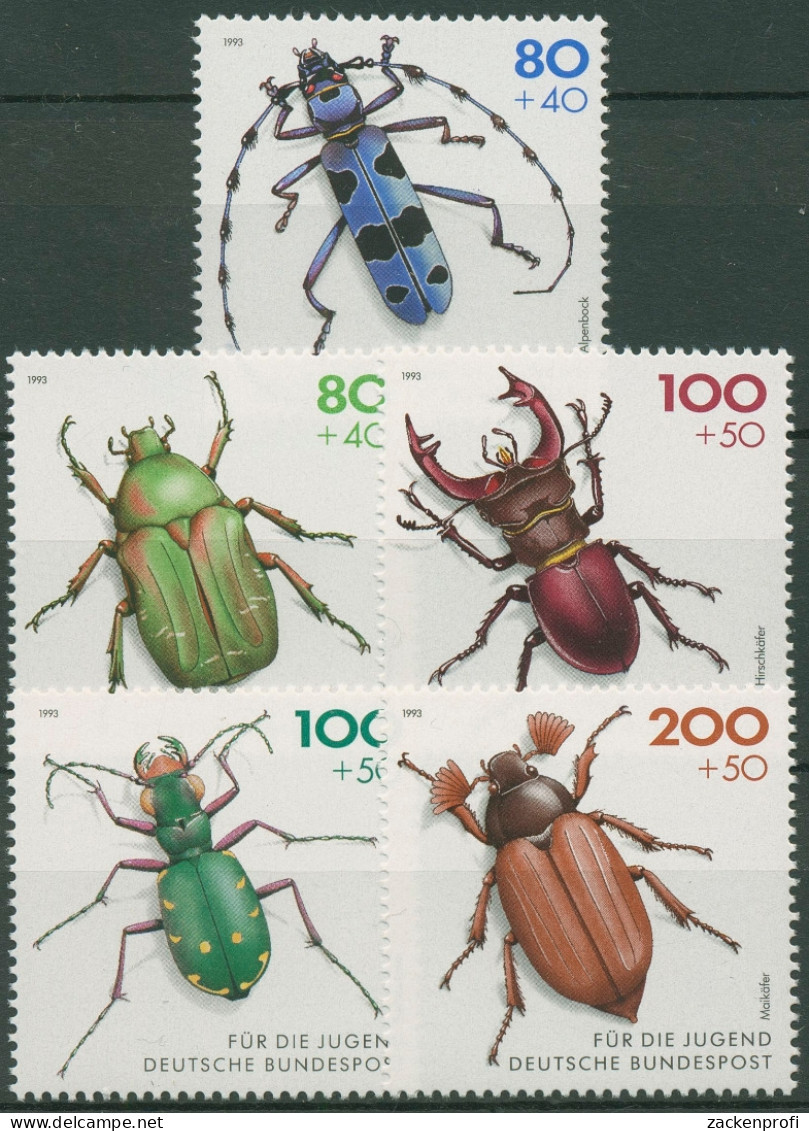 Bund 1993 Jugend: Tiere Insekten Käfer 1666/70 Postfrisch - Unused Stamps