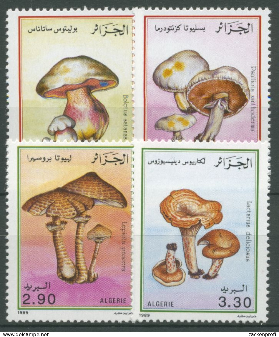 Algerien 1989 Pilze Satanspilz Parasol Edelreizker 1010/13 Postfrisch - Algeria (1962-...)