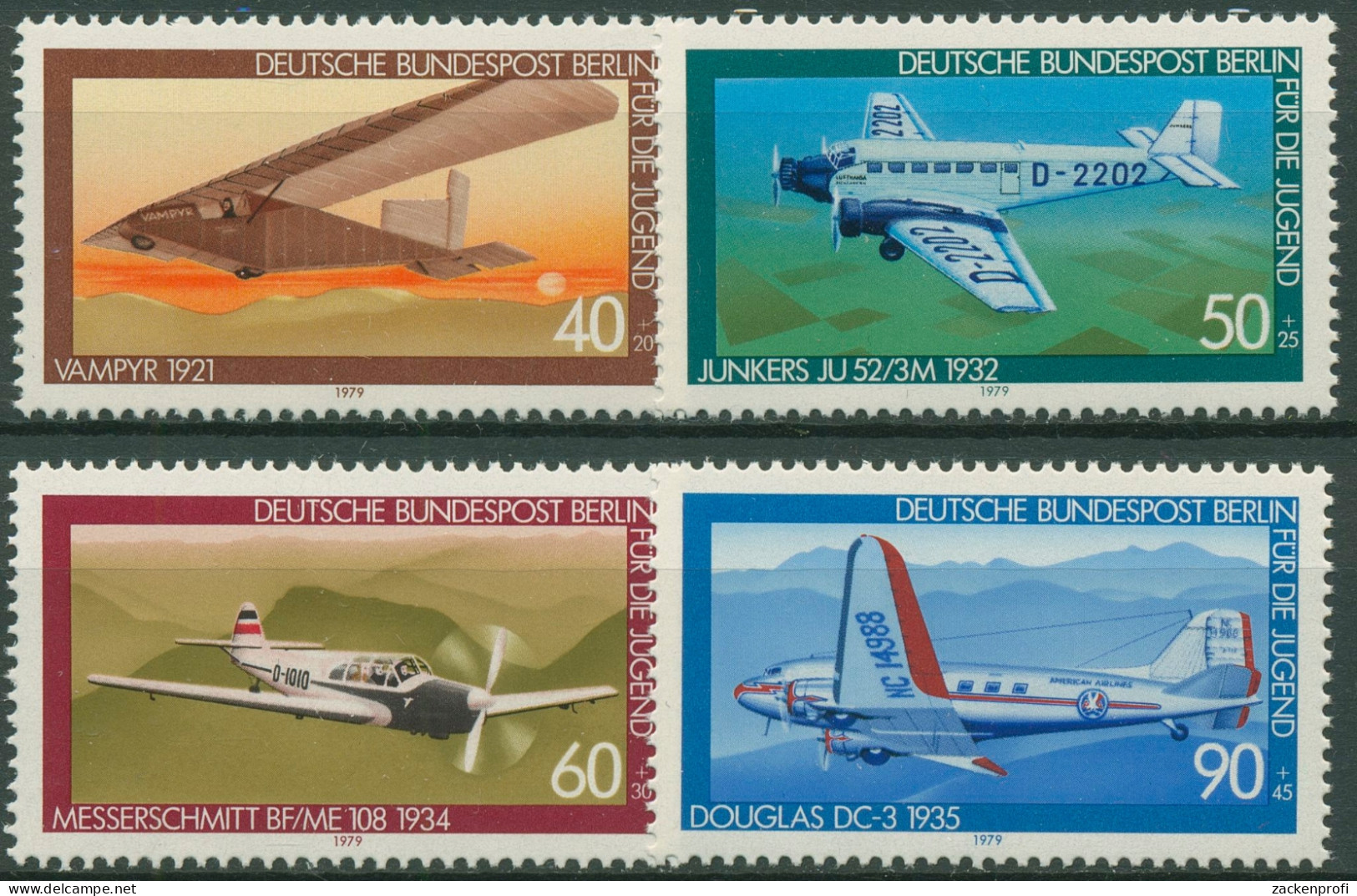 Berlin 1979 Luftfahrt Flugzeuge 592/95 Postfrisch - Unused Stamps