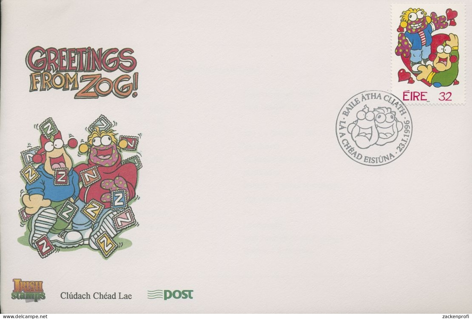 Irland 1996 Grußmarken Ersttagsbrief 929 A FDC (X18566) - FDC