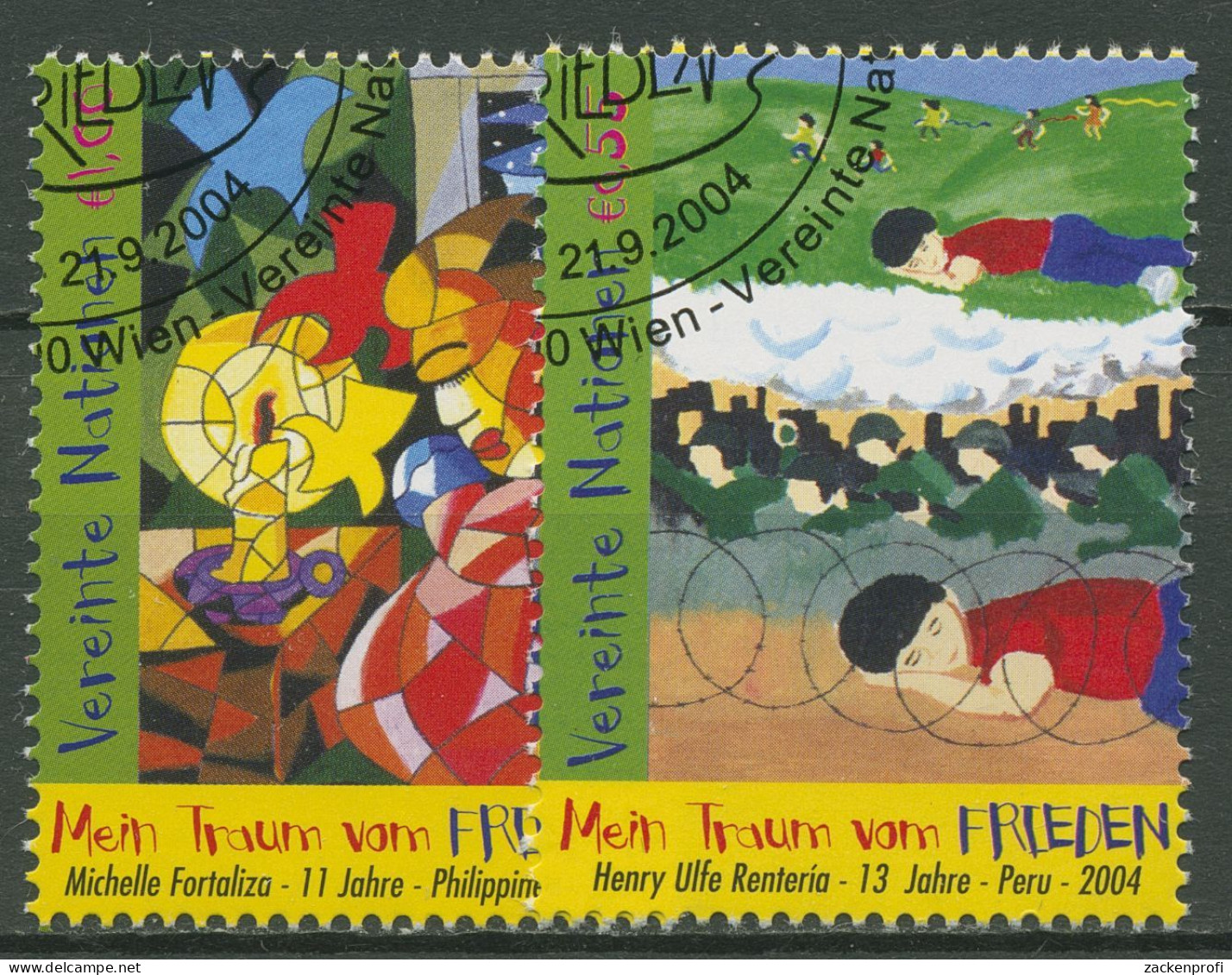 UNO Wien 2004 UNESCO Weltfriedenstag Zeichnungen 428/29 Gestempelt - Used Stamps