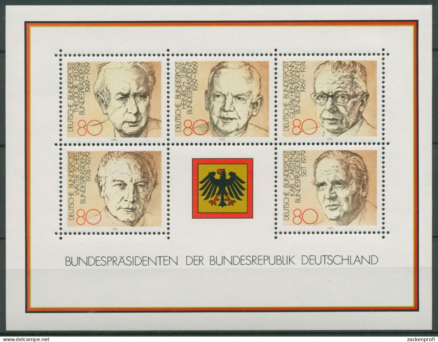 Bund 1982 Bundespräsidenten Block 18 Postfrisch (C98645) - Altri & Non Classificati