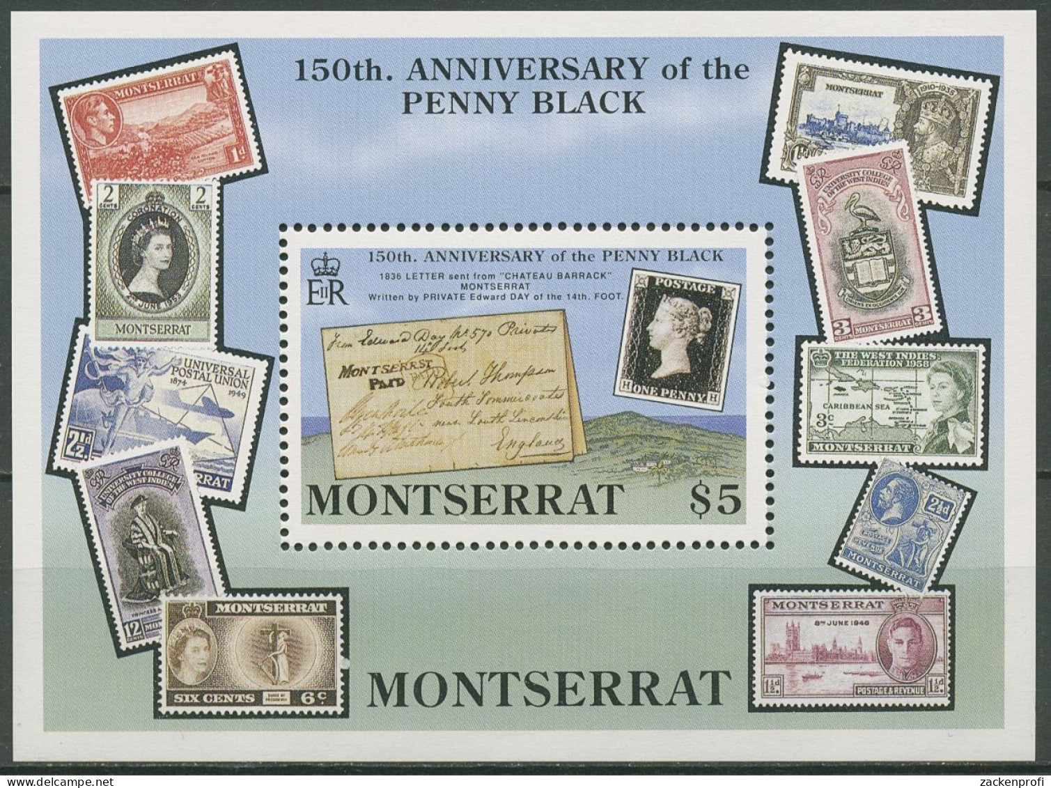 Montserrat 1990 Briefmarken MiNr. 1 Großbritannien Block 57 Postfrisch (C97295) - Montserrat