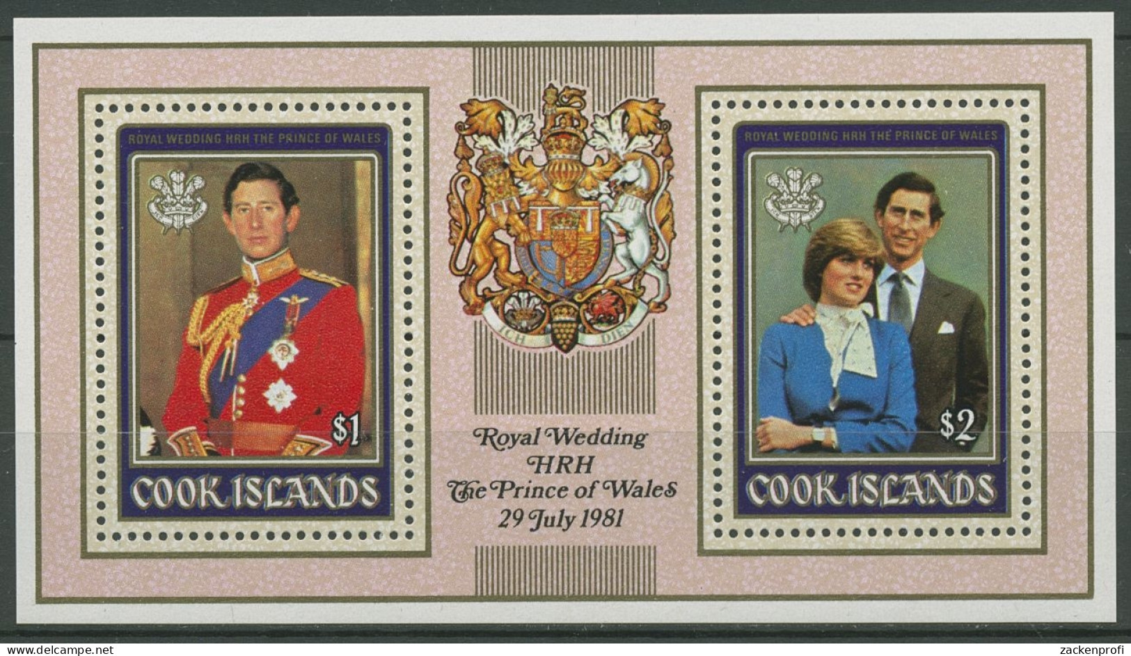 Cook-Inseln 1981 Hochzeit Prinz Charles Und Diana Block115 Postfrisch (C29977) - Cook Islands