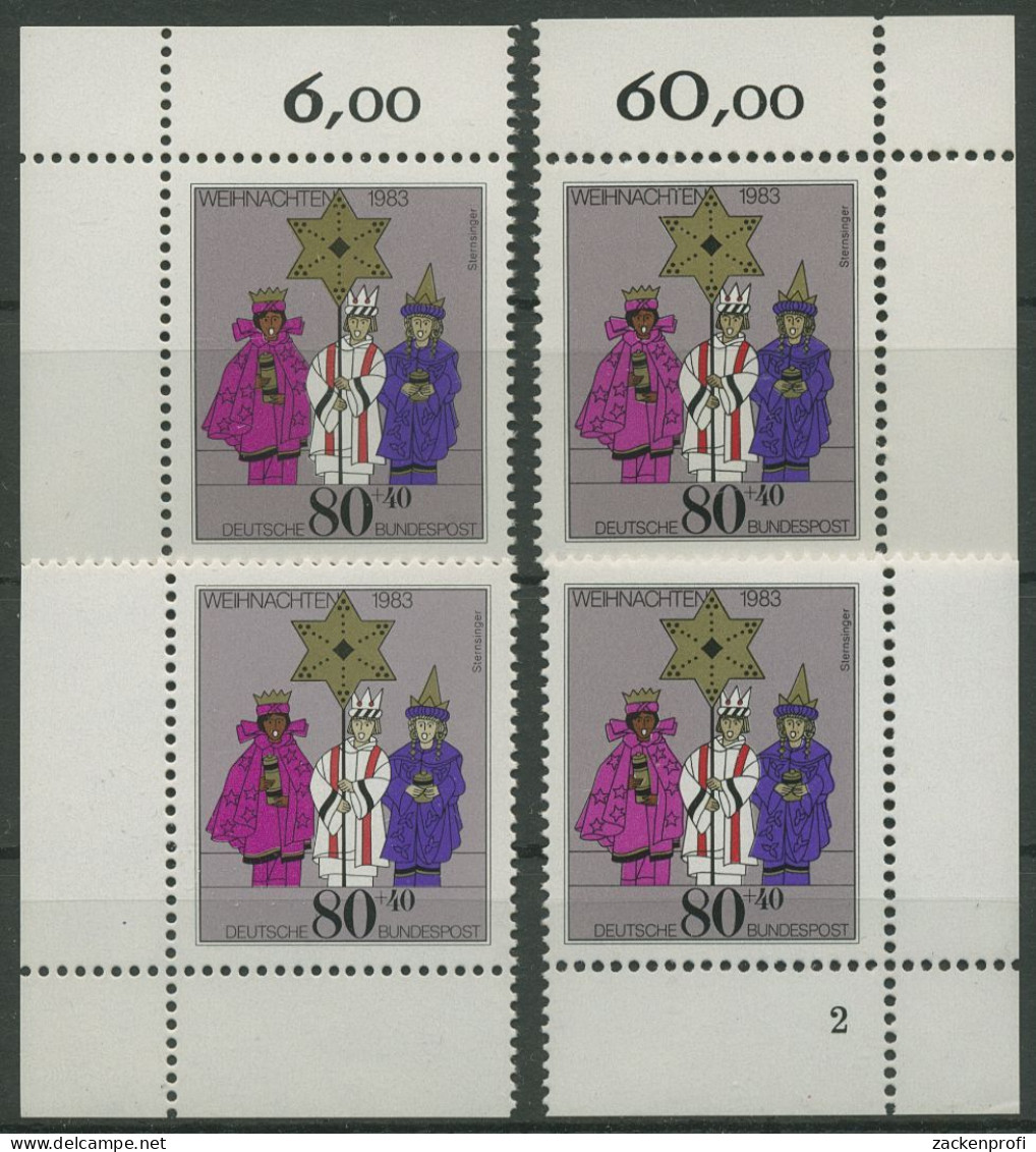 Bund 1983 Weihnachten Sternsinger 1196 Alle 4 Ecken Postfrisch (E1220) - Ungebraucht