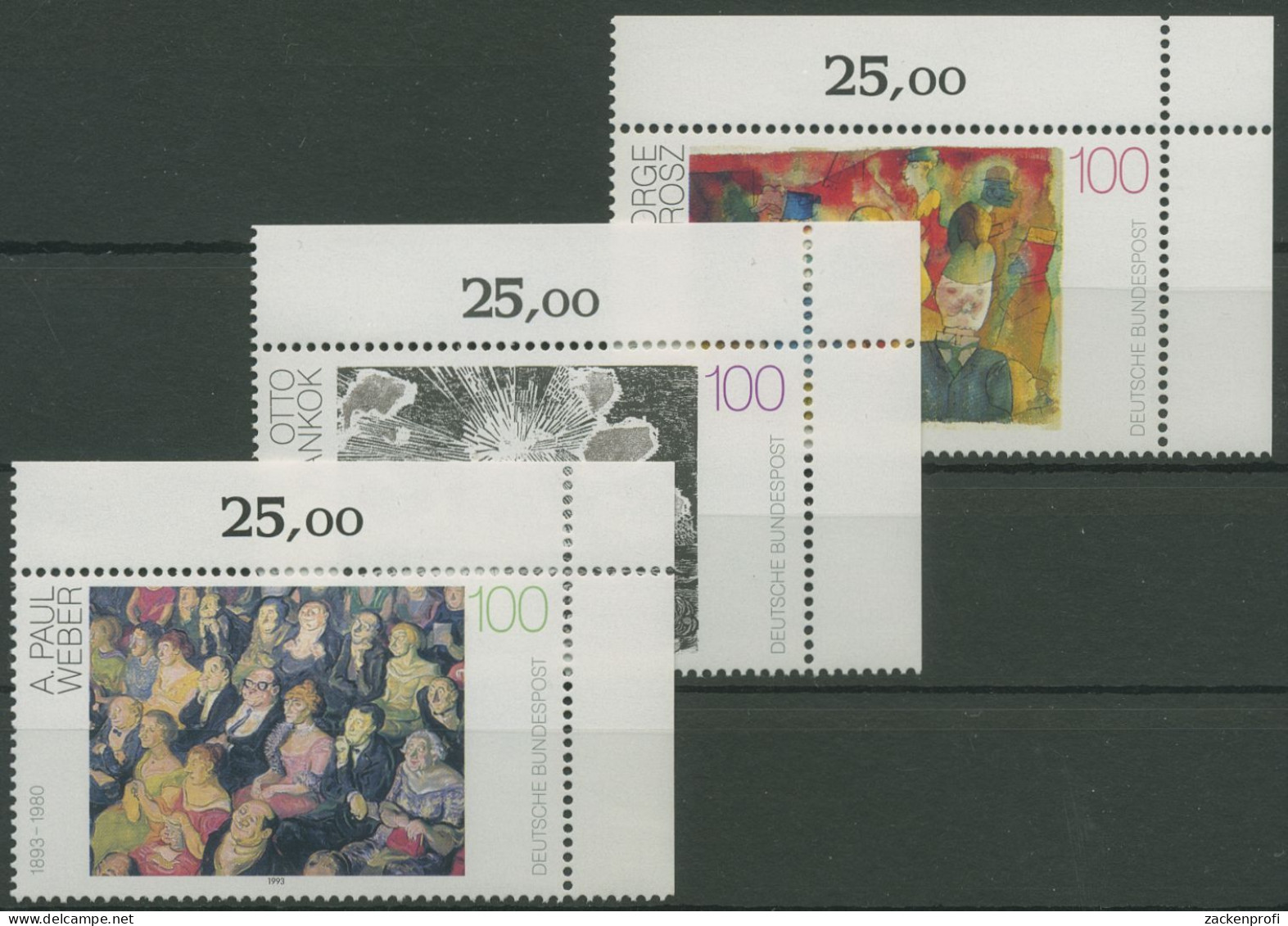 Bund 1993 Gemälde Malerei Des 20. Jahrhunderts 1656/58 Ecke 2 Postfrisch (E2094) - Unused Stamps