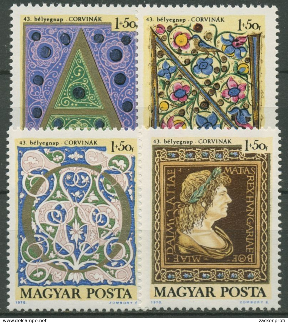 Ungarn 1970 Tag Der Briefmarke Bibliothek König Matthias I. 2603/06 A Postfrisch - Unused Stamps