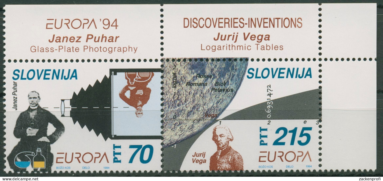 Slowenien 1994 Europa CEPT Entdeckungen Erfindungen 80/81 ZD Ecke Postfrisch - Slovenia