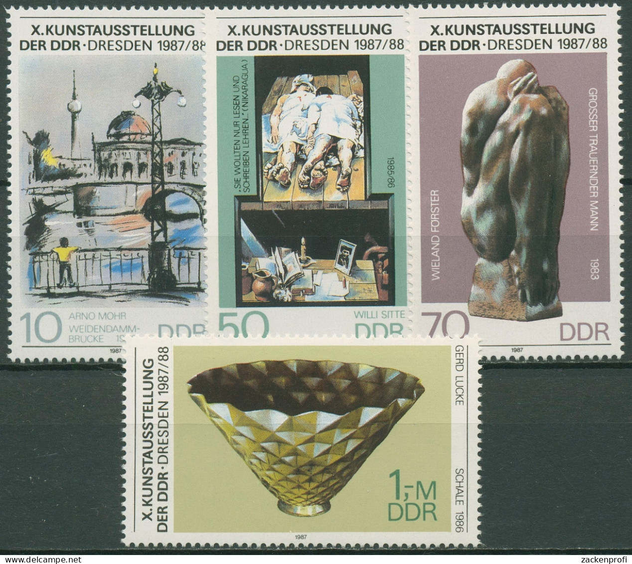 DDR 1987 Kunstausstellung Dresden 3124/27 Postfrisch - Neufs