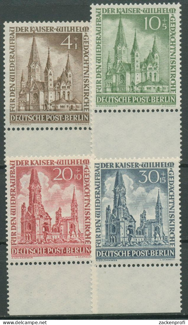 Berlin 1953 Kaiser-Wilhelm-Gedächtniskirche Unterrand 106/09 UR Postfrisch - Ongebruikt