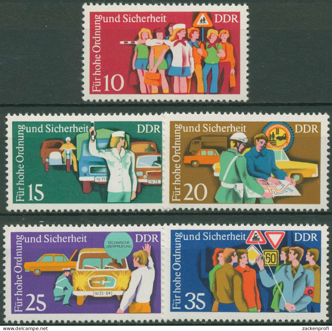 DDR 1975 Sicherheit Im Straßenverkehr 2078/82 Postfrisch - Unused Stamps