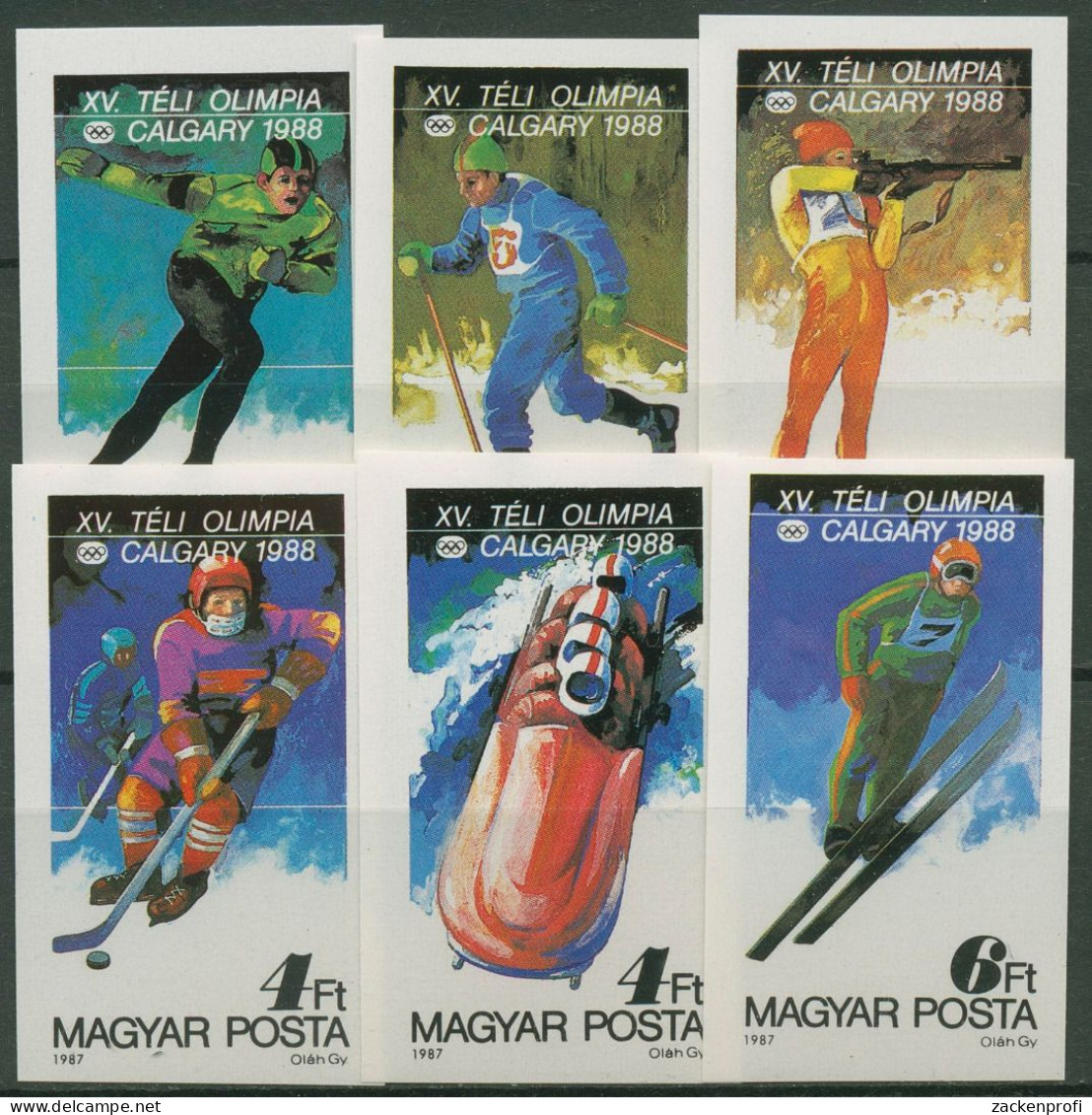 Ungarn 1987 Olympische Winterspiele Calgary 3929/34 B Postfrisch - Ungebraucht