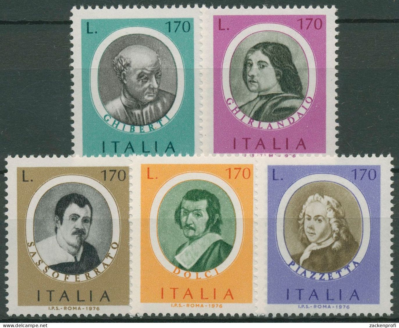 Italien 1976 Künstlerporträts 1549/53 Postfrisch - 1971-80: Ungebraucht