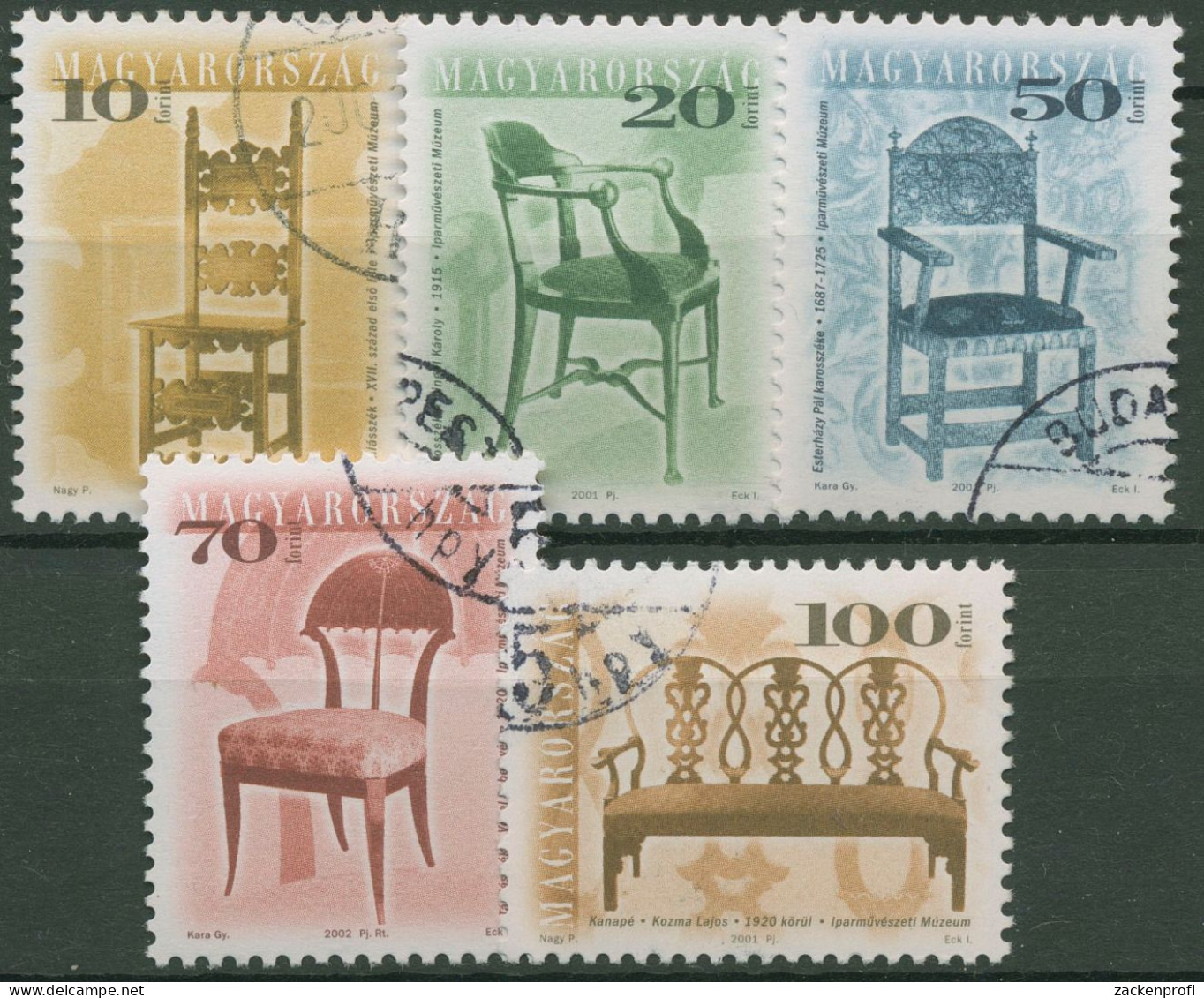Ungarn 1999 Sitzmöbel 4561/65 II Gestempelt - Used Stamps