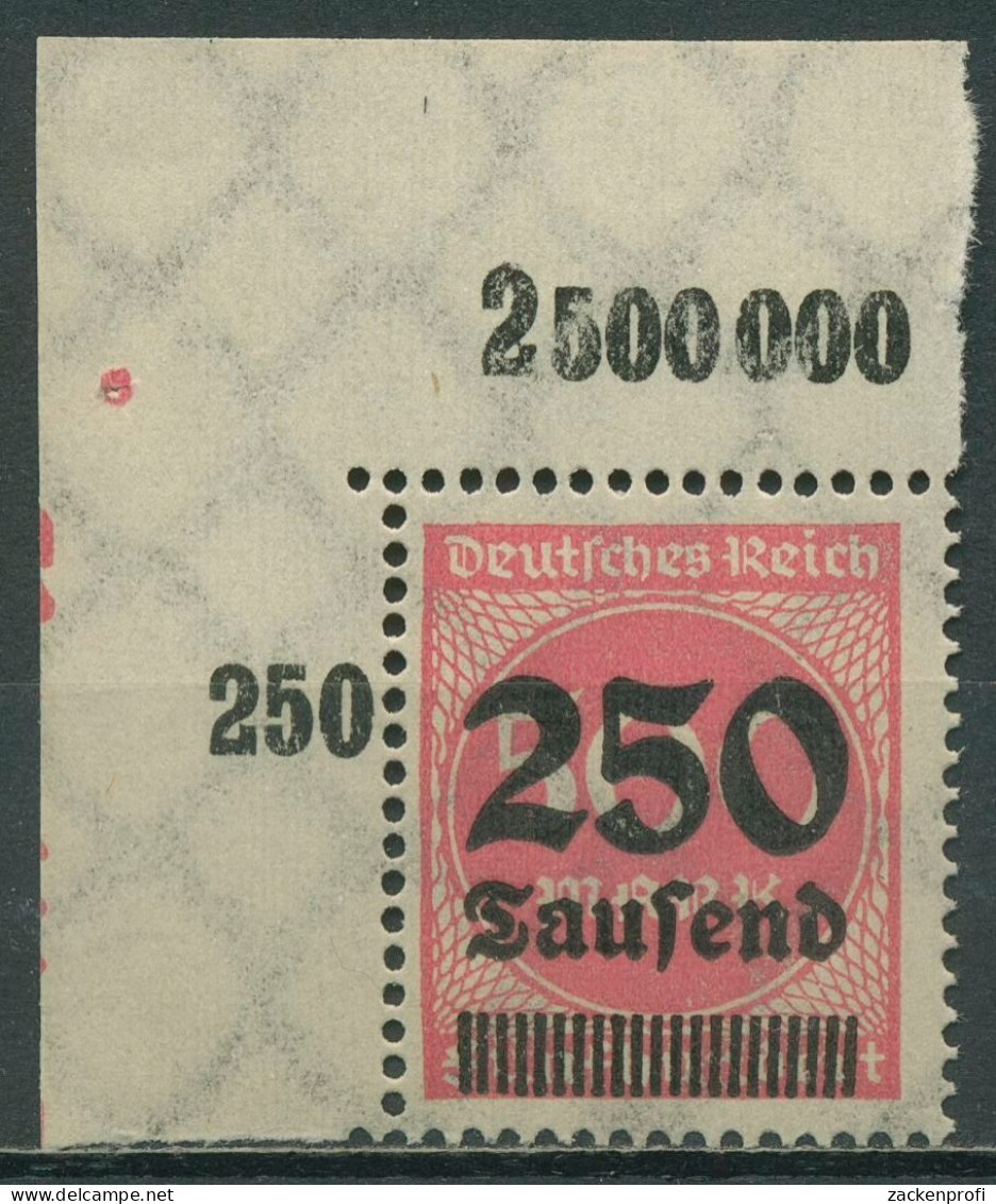 Deutsches Reich 1923 Mit Aufdruck Plattendruck 295 P OR Ecke Ob. Li. Postfrisch - Ungebraucht