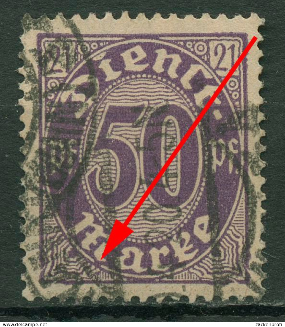 Deutsches Reich Dienst 1920 Für Preußen Mit Plattenfehler D 21 I Gestempelt - Dienstzegels