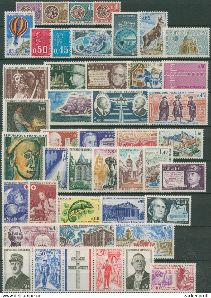 Frankreich Jahrgang 1971 Komplett Postfrisch (SG96245) - 1970-1979