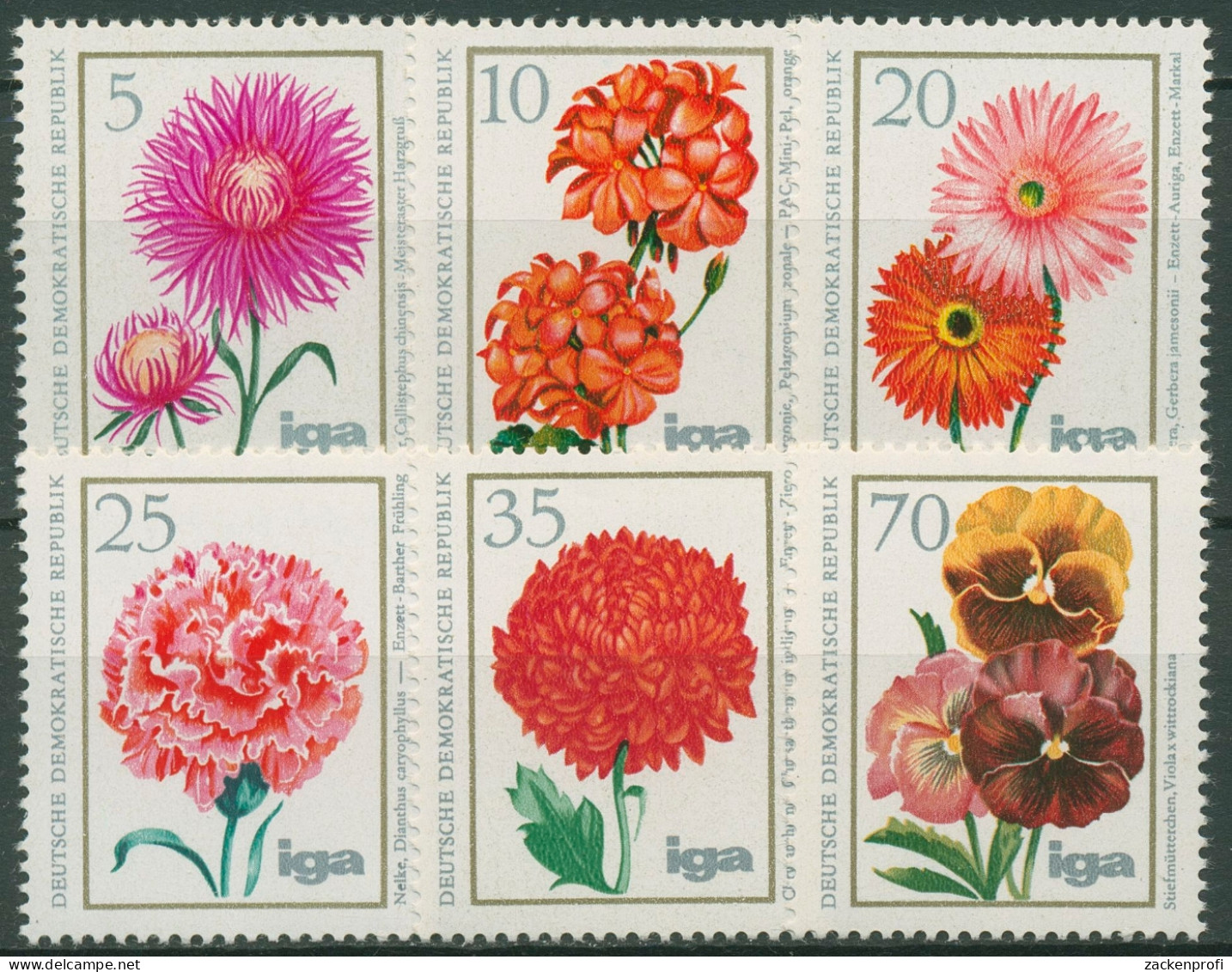 DDR 1975 IGA Pflanzen Blumen Blumenzüchtungen 2070/75 Postfrisch - Ongebruikt