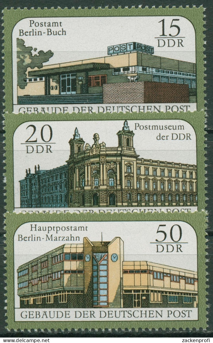 DDR 1988 Bauwerke Postämter 3145/47 Postfrisch - Ungebraucht