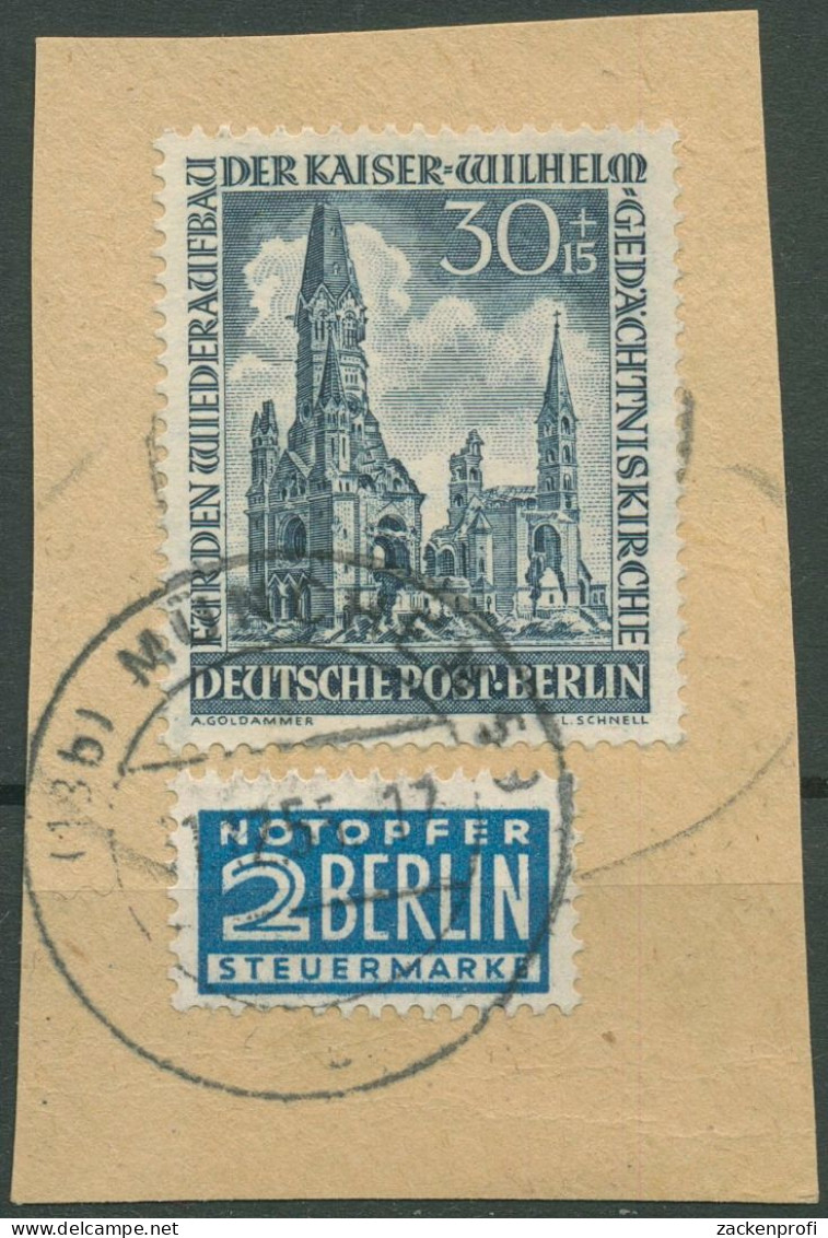 Berlin 1953 Kaiser-Wilhelm-Gedächtniskirche 109 Briefstück - Used Stamps