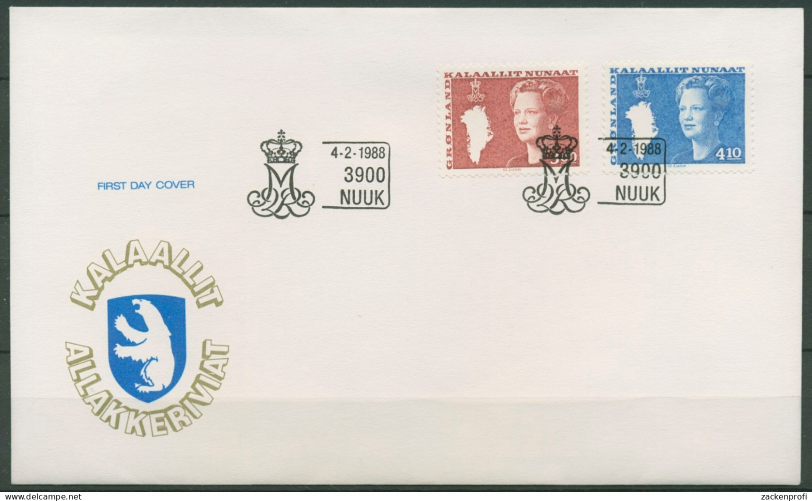 Grönland 1988 Ersttagsbrief Königin Margrethe 179/80 FDC (X96691) - FDC