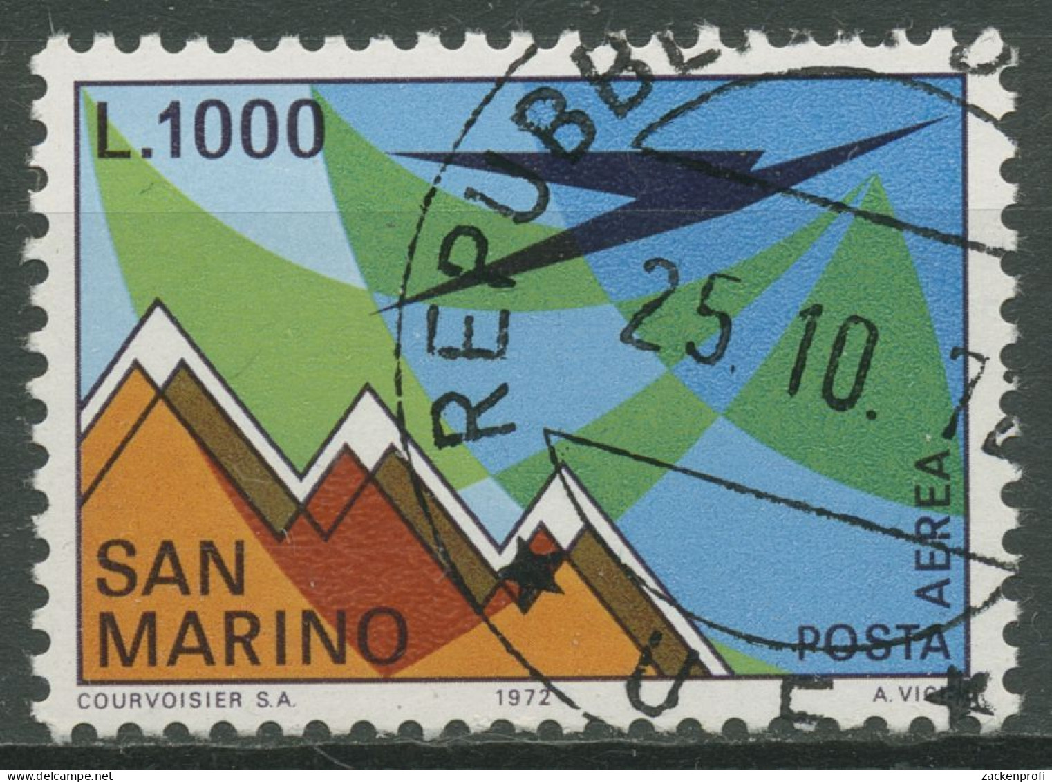 San Marino 1972 Flugpostmarke Monte Titano 1016 Gestempelt - Gebruikt