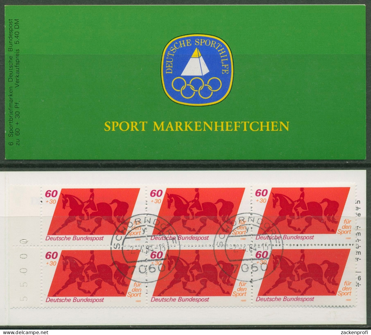 Bund Deutsche Sporthilfe 1980 Markenheftchen SMH 2 (1047) Gestempelt (C19595) - Sonstige & Ohne Zuordnung