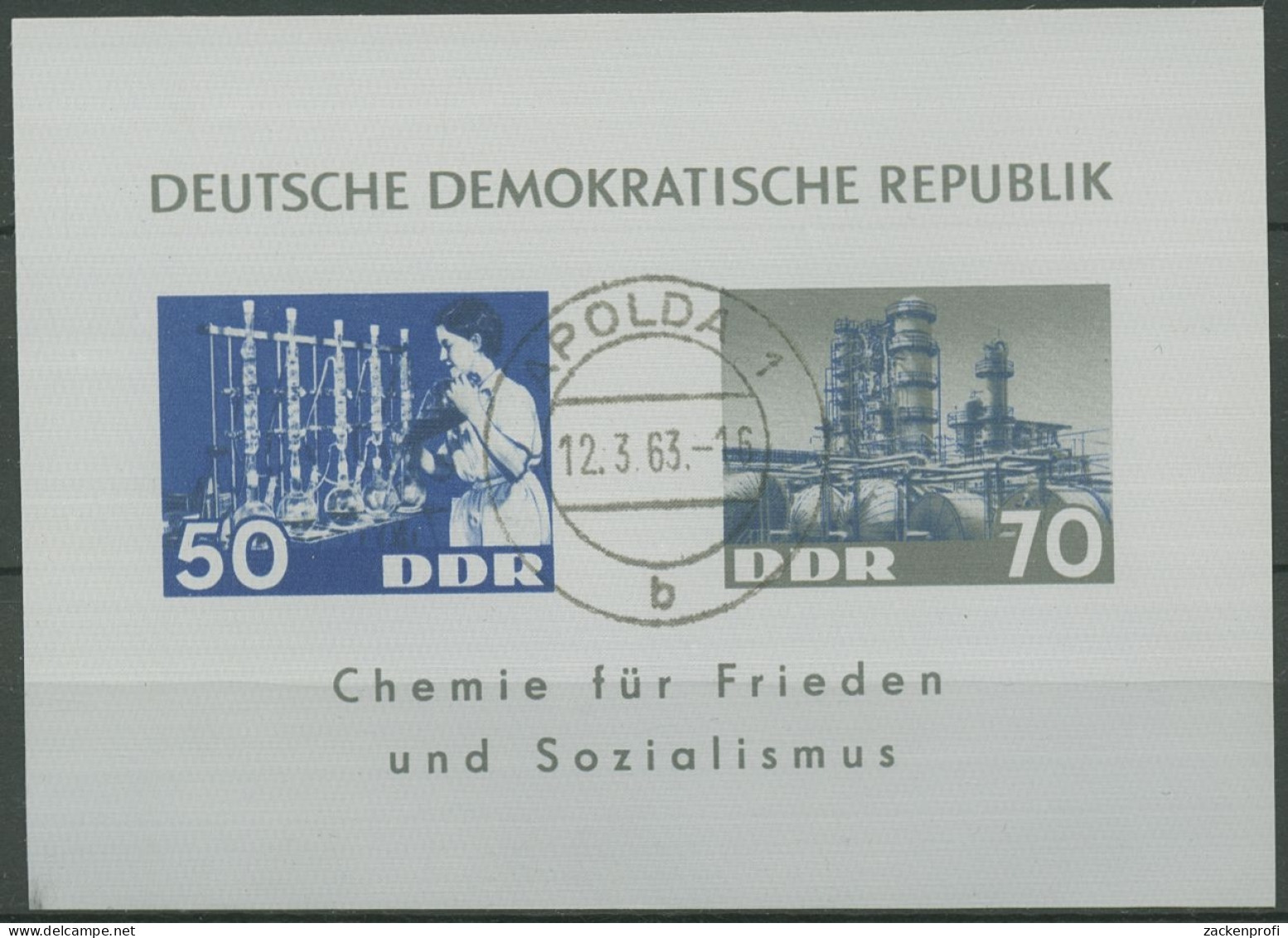 DDR 1963 Chemische Industrie Block 18 Gestempelt (C96713) - Sonstige & Ohne Zuordnung