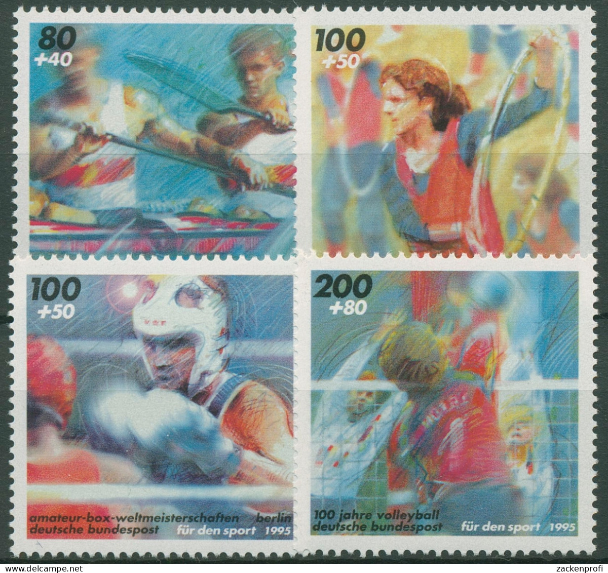 Bund 1995 Sporthilfe Kanu-WM Gymnastik Boxen Volleyball 1777/80 Postfrisch - Unused Stamps