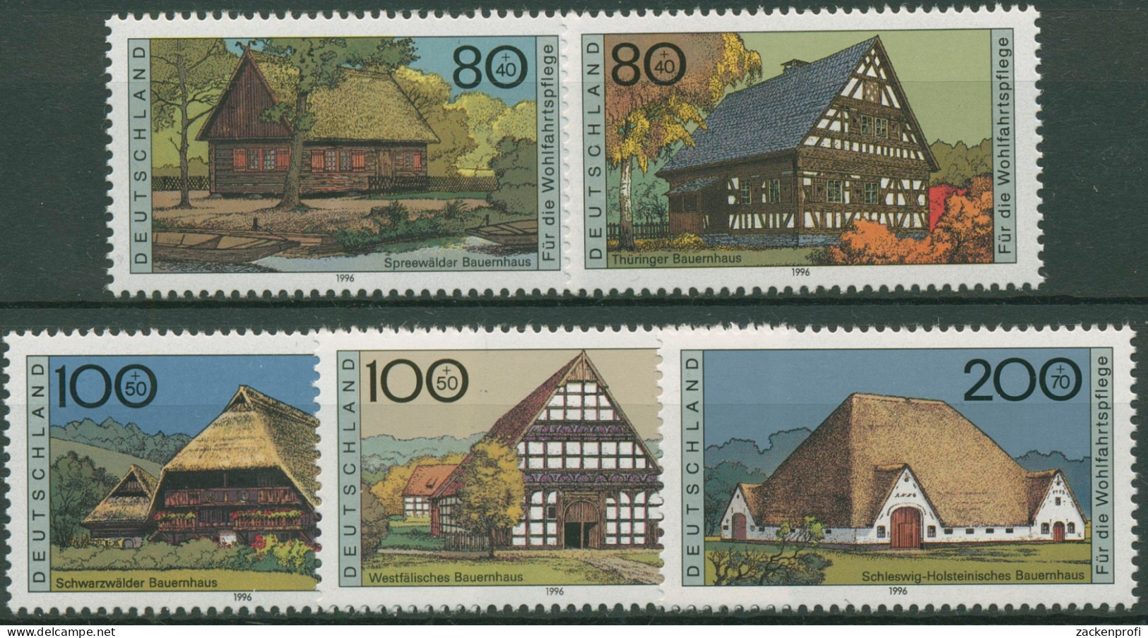 Bund 1996 Bauwerke Bauernhäuser 1883/87 Postfrisch - Ongebruikt