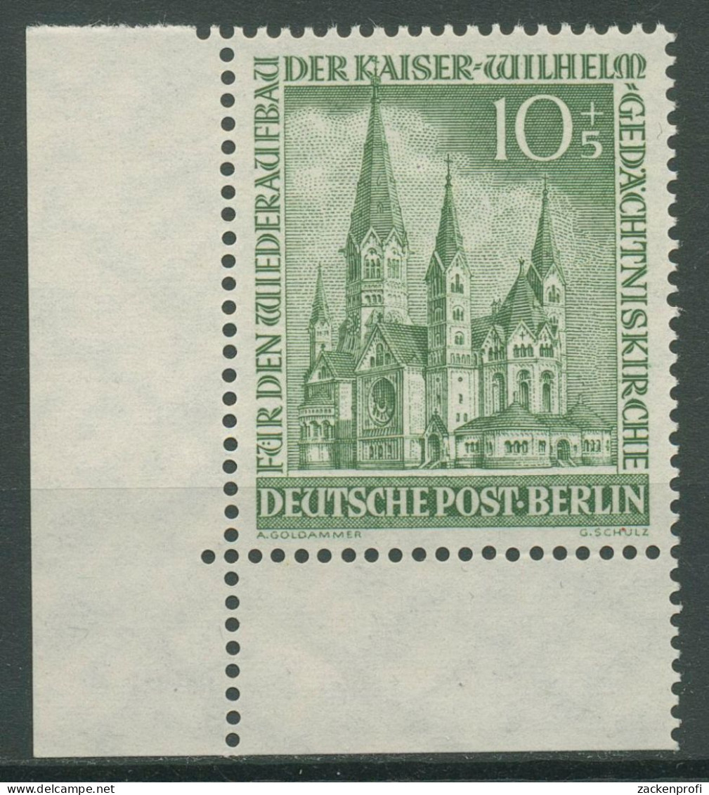 Berlin 1953 Kaiser-Wilhelm-Gedächtniskirche 107 Ecke 3 Unten Links Postfrisch - Nuovi