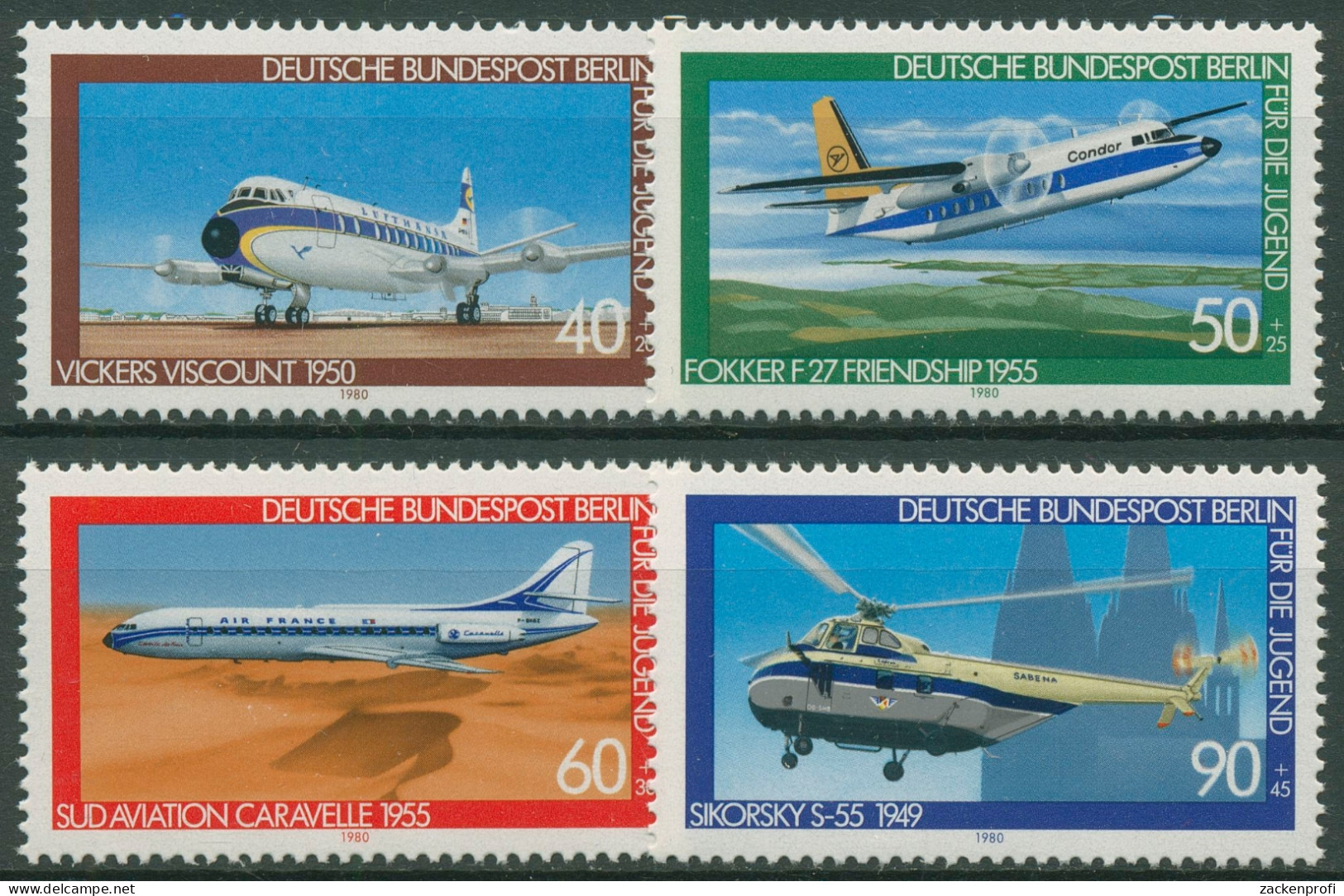Berlin 1980 Luftfahrt Flugzeuge 617/20 Postfrisch - Unused Stamps