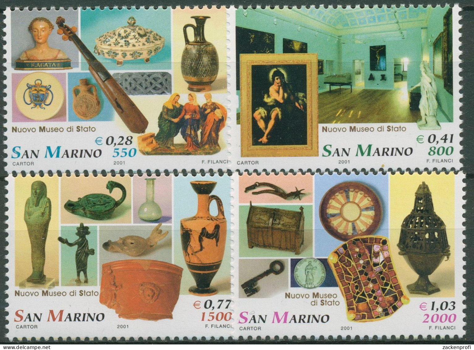 San Marino 2001 Staatsmuseum Ausstellungsstücke 1970/73 Postfrisch - Ungebraucht