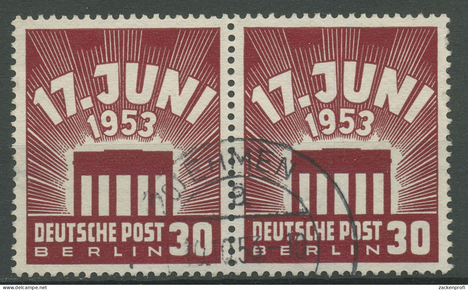 Berlin 1953 Volksaufstand 17. Juni In Der DDR 111 Waagerechtes Paar Gestempelt - Usati