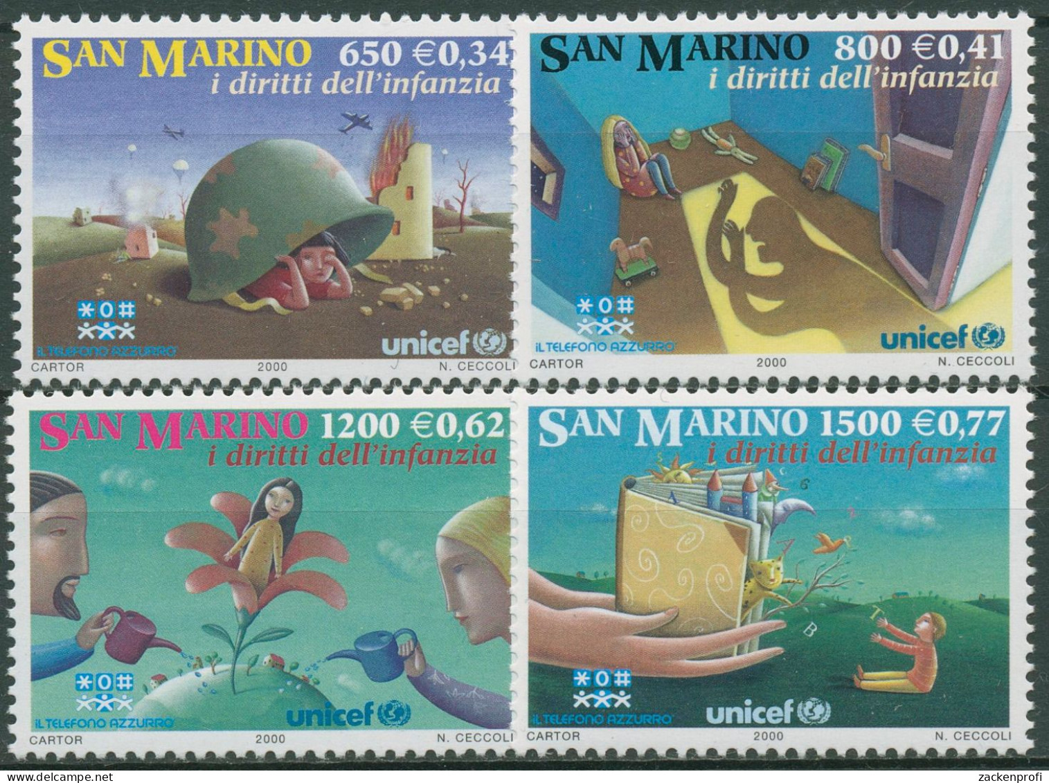 San Marino 2000 UNO-Konvention Für Kinderrechte 1905/08 Postfrisch - Ungebraucht