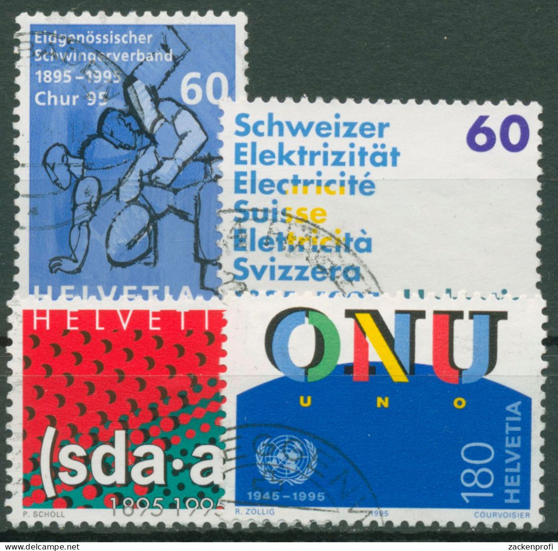 Schweiz 1995 Ereignisse Schwingerverband Elektrizität UNO 1540/43 Gestempelt - Gebraucht