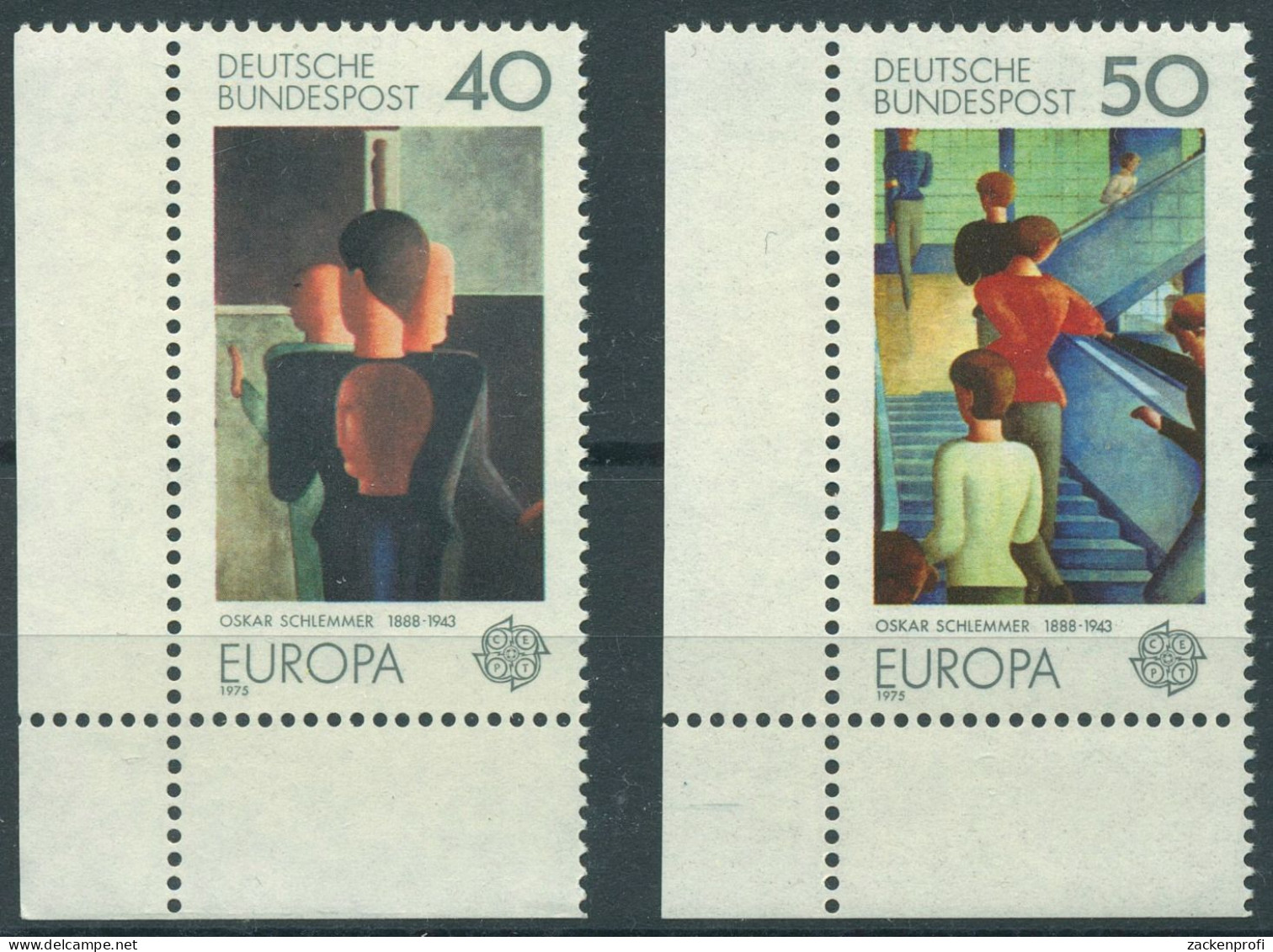 Bund 1975 Europa CEPT Gemälde 840/41 Ecke 3 Unten Links Postfrisch (E584) - Neufs