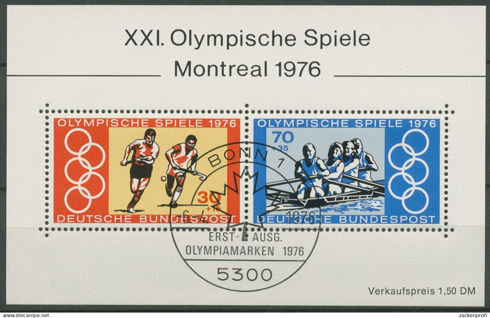 Bund 1976 Olympische Sommerspiele Montreal Block 12 ESST Bonn Gestempelt(C98623) - Sonstige & Ohne Zuordnung