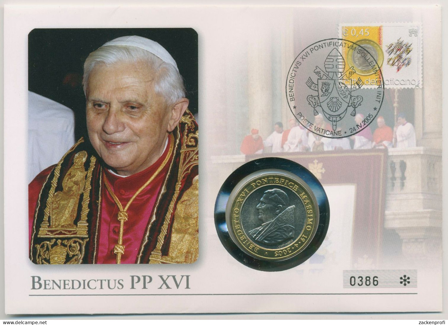 Vatikan 2005 Papst Benedikt Numisbrief Mit Gedenkmedaille (N255) - Vatikan