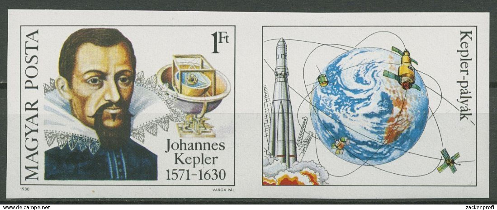 Ungarn 1980 350. Todestag Von Johannes Kepler 3459 B Zf Postfrisch Geschnitten - Unused Stamps