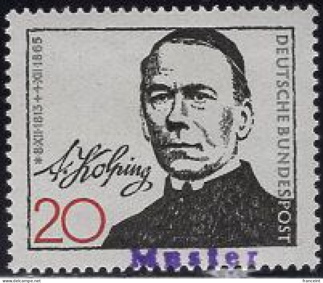 GERMANY(1965) Adolph Kolping. MUSTER (specimen) Overprint. Scott No 928. - Other & Unclassified