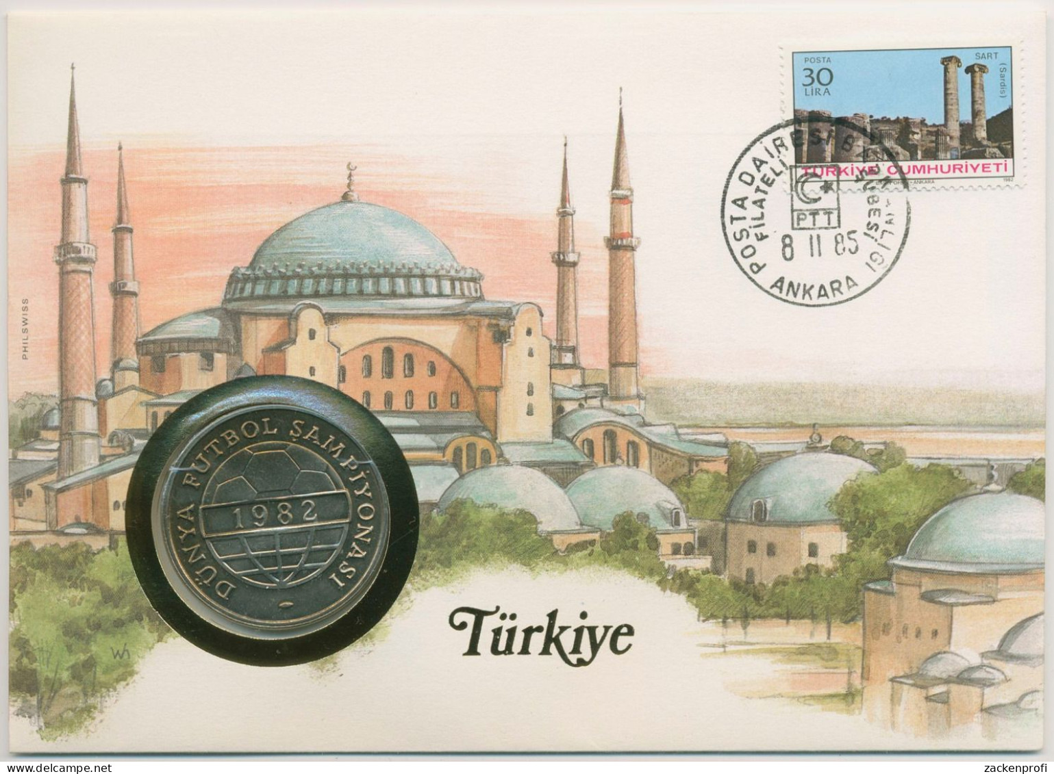Türkei 1985 Mosche Numisbrief 100 Lira (N250) - Turkije
