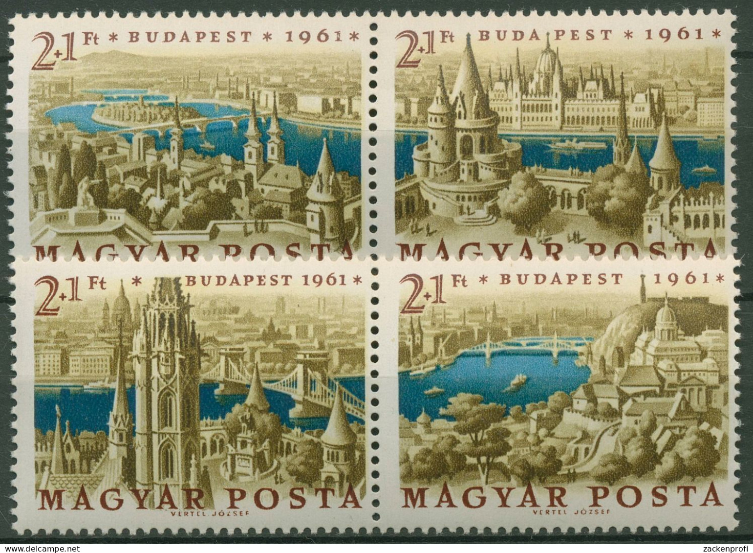 Ungarn 1961 Panorama Budapest 1789/92 A ZD Postfrisch - Neufs