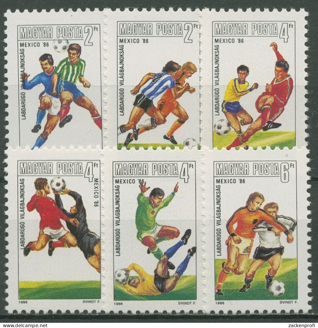 Ungarn 1986 Fußball-WM Mexiko 3814/19 A Postfrisch - Unused Stamps