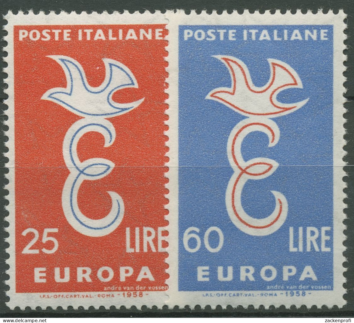 Italien 1958 Europa CEPT Stilisierte Taube 1016/17 Postfrisch - 1946-60: Mint/hinged