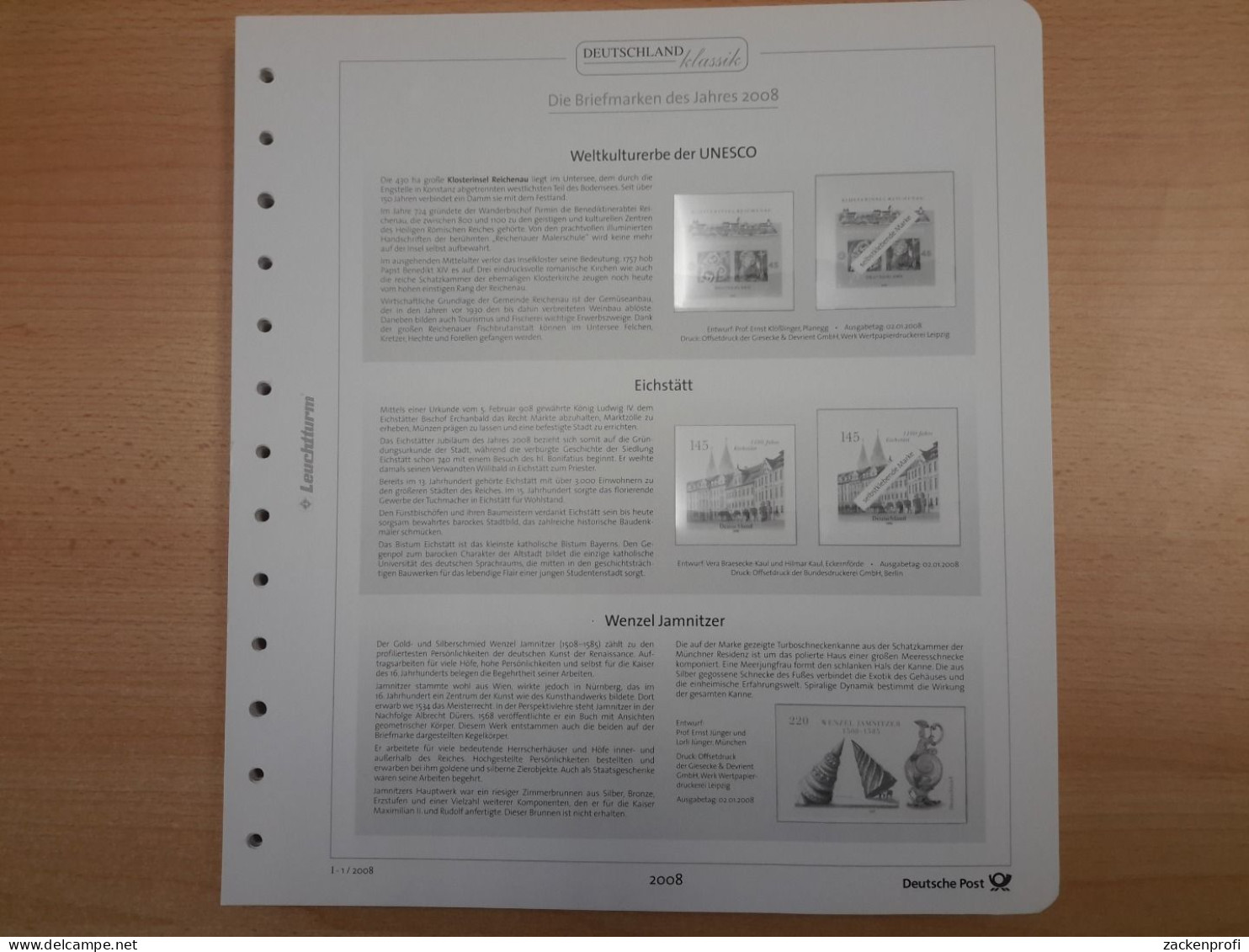 DEUTSCHE POST Deutschland Klassik Bund 2008/12 Gebraucht (Z3062) - Pre-printed Pages