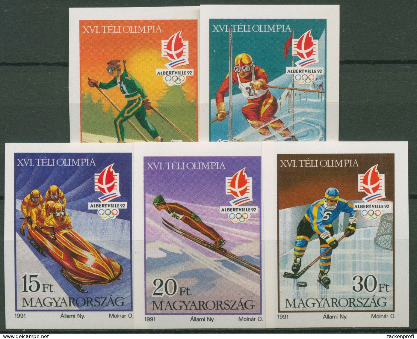 Ungarn 1991 Olympische Winterspiele Albertville 4175/79 B Postfrisch Geschnitten - Neufs