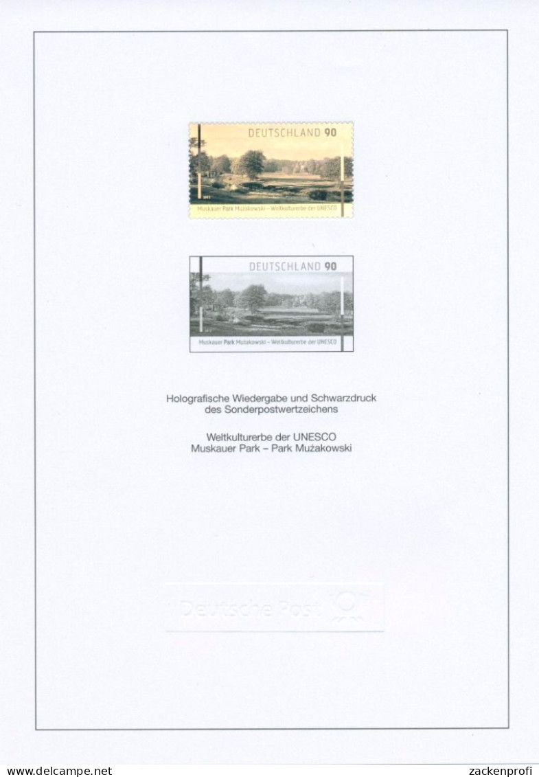 Bund 2012 Muskauer-Park UNESCO-Schwarzdruck/Hologramm SD 35 A. Jahrbuch (G7913) - Storia Postale